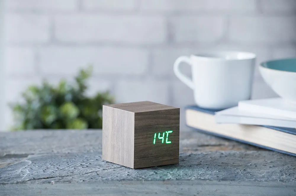 Cube Click Clock - Ash