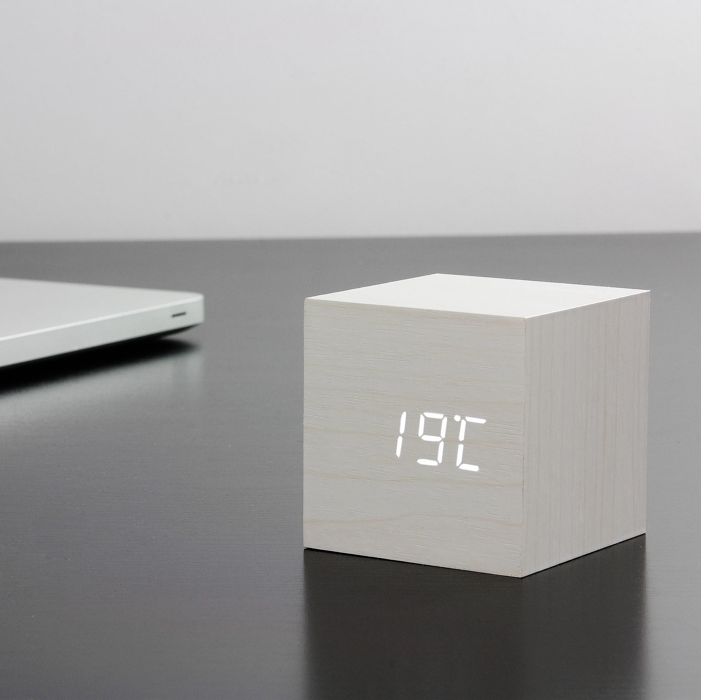 Cube Click Clock - White