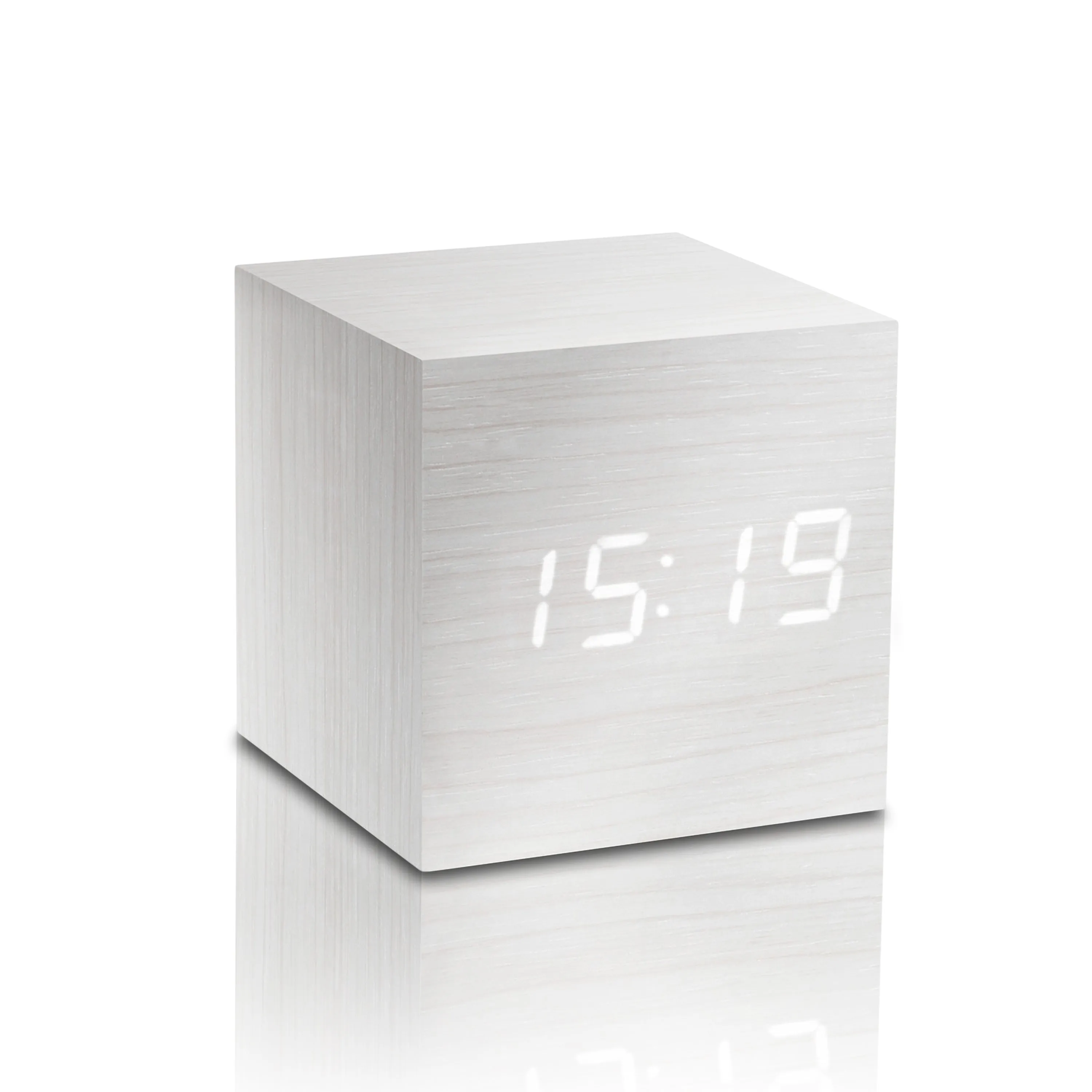 Cube Click Clock - White