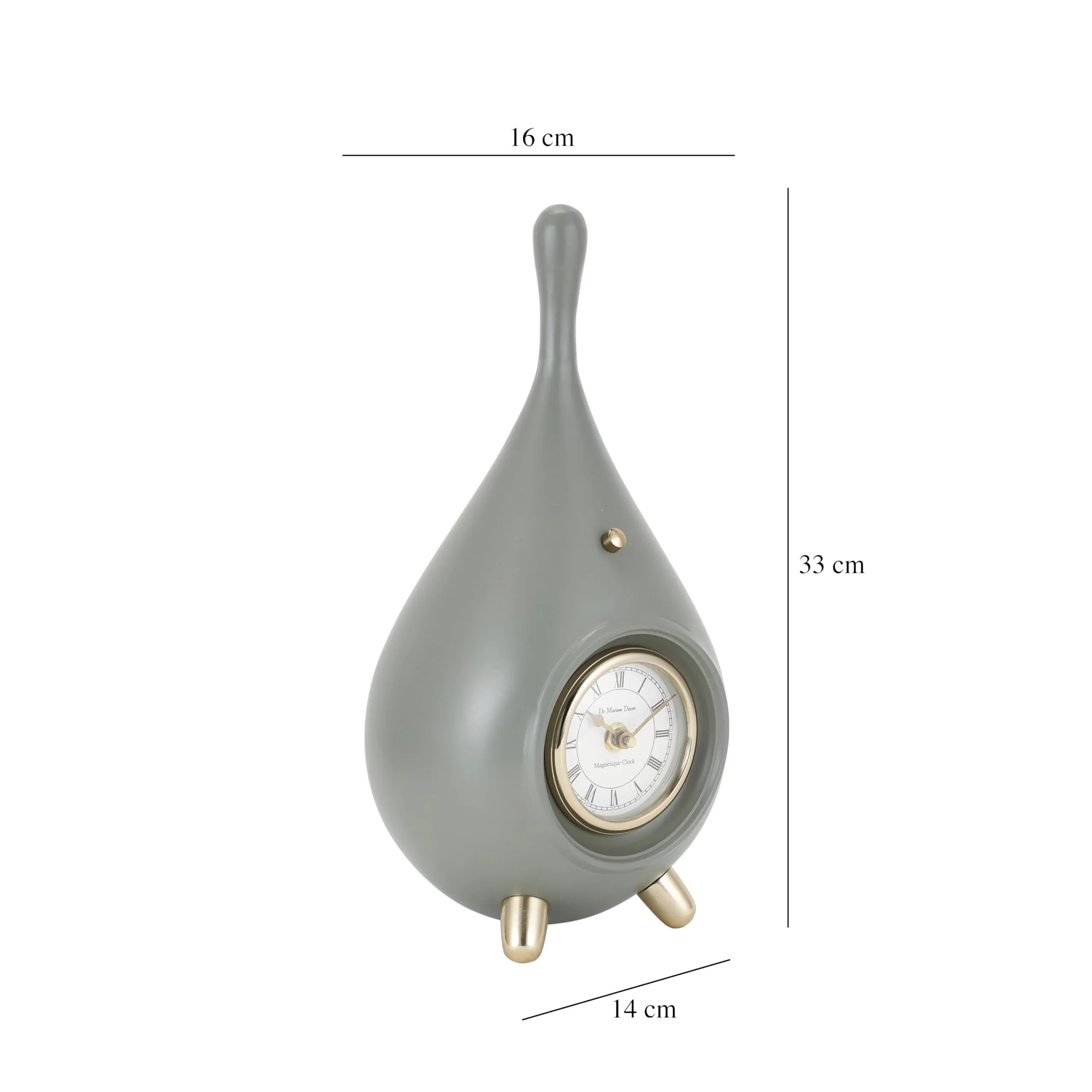 Decor de Maison Time Drop in Green Gold Table Clock