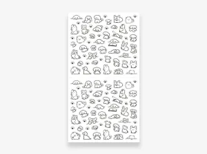 Diary Stickers Dog Black & White