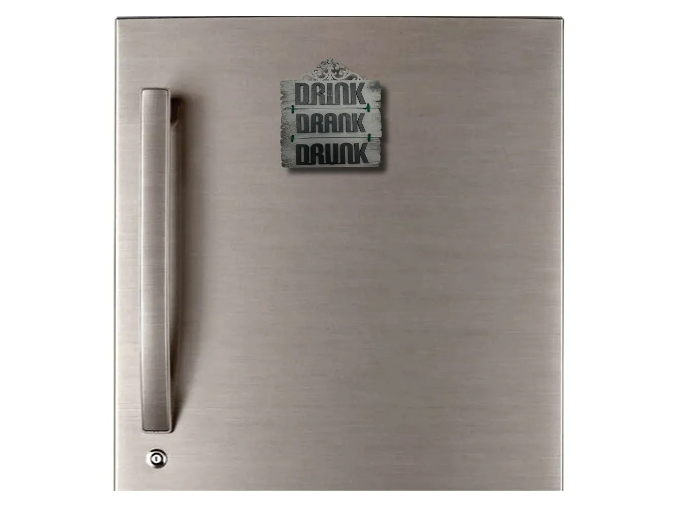 Drink Drank Drunk Hand-Painted Fridge Magnet - Grey