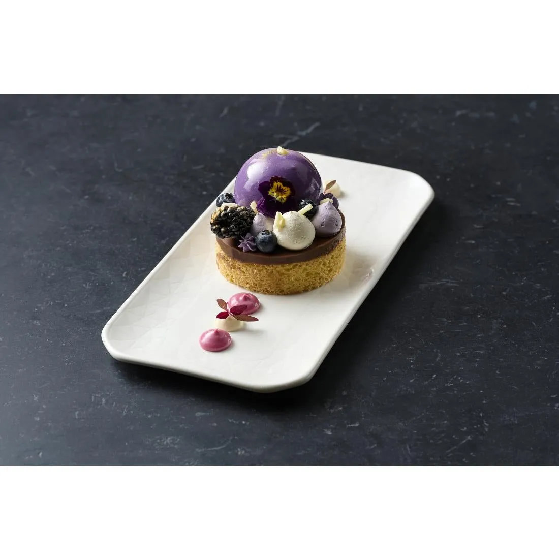 DX001 Churchill Alchemy Abstract White Shallow Oblong Trays (Pack of 6)