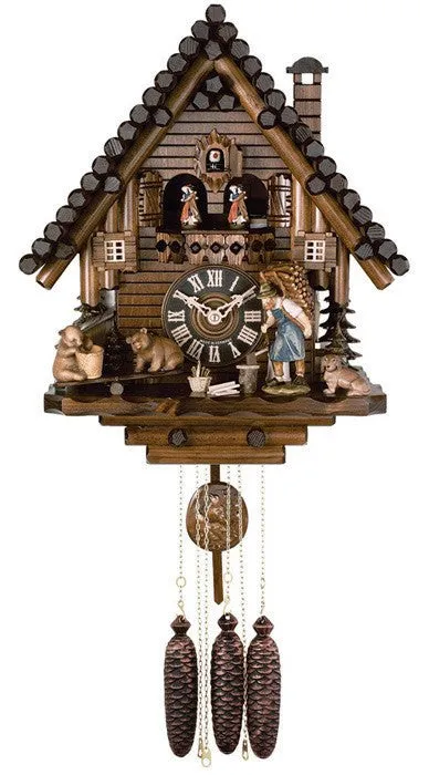 Eight Day Musical German Cuckoo Clock with Bears and Seesaw