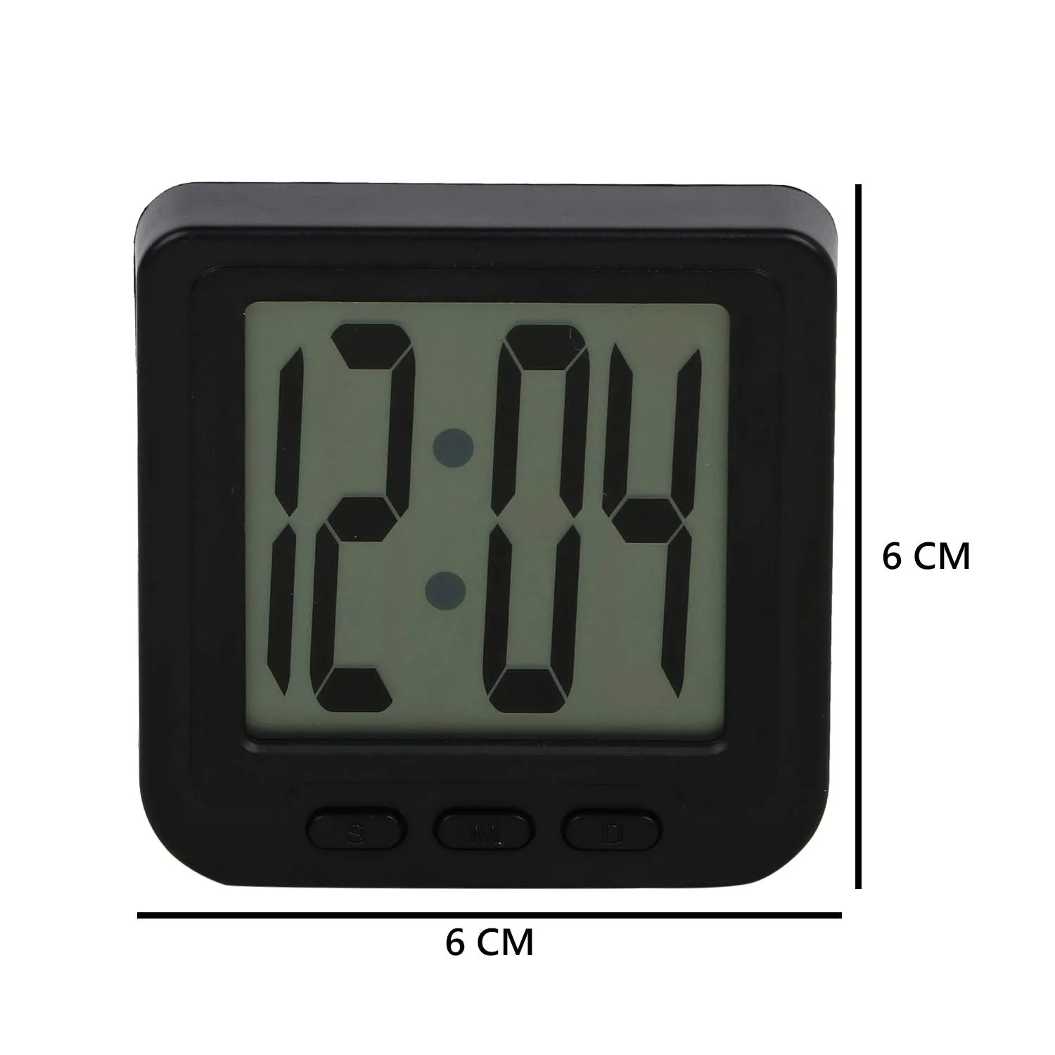 FEDUS Plastic Digital Magnet Led Date And Time Clock With Flexible Back Stand (Black) Pack Of 1(39Wx39Lx31H Inches)