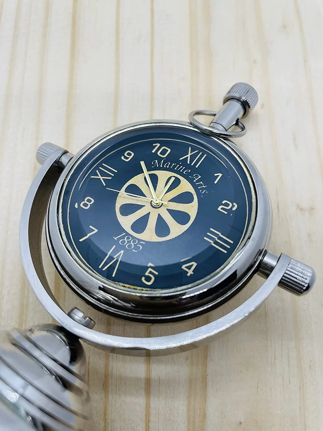 FH FamousHub| Handmade Antique Brass Desk and Table Clock for Home and Office Table Decor Clock, 4 Inch Brass Table Clock