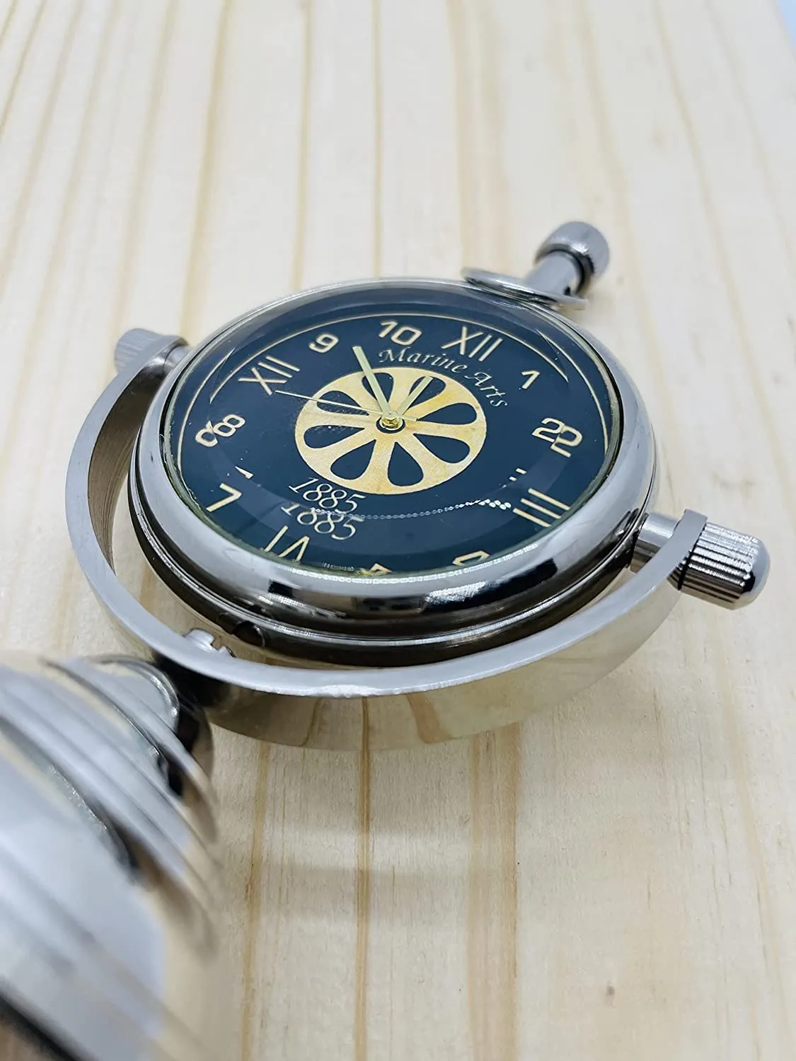 FH FamousHub| Handmade Antique Brass Desk and Table Clock for Home and Office Table Decor Clock, 4 Inch Brass Table Clock