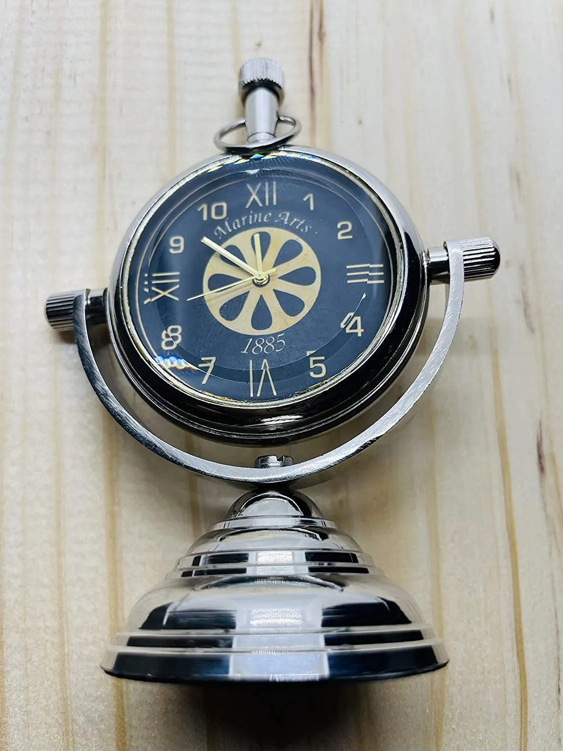 FH FamousHub| Handmade Antique Brass Desk and Table Clock for Home and Office Table Decor Clock, 4 Inch Brass Table Clock