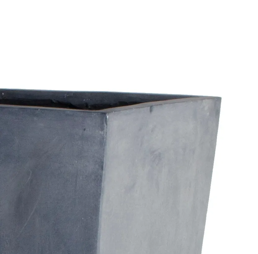 Fiberglass Tapered Column Planter with Lead Finish - 14.5"W
