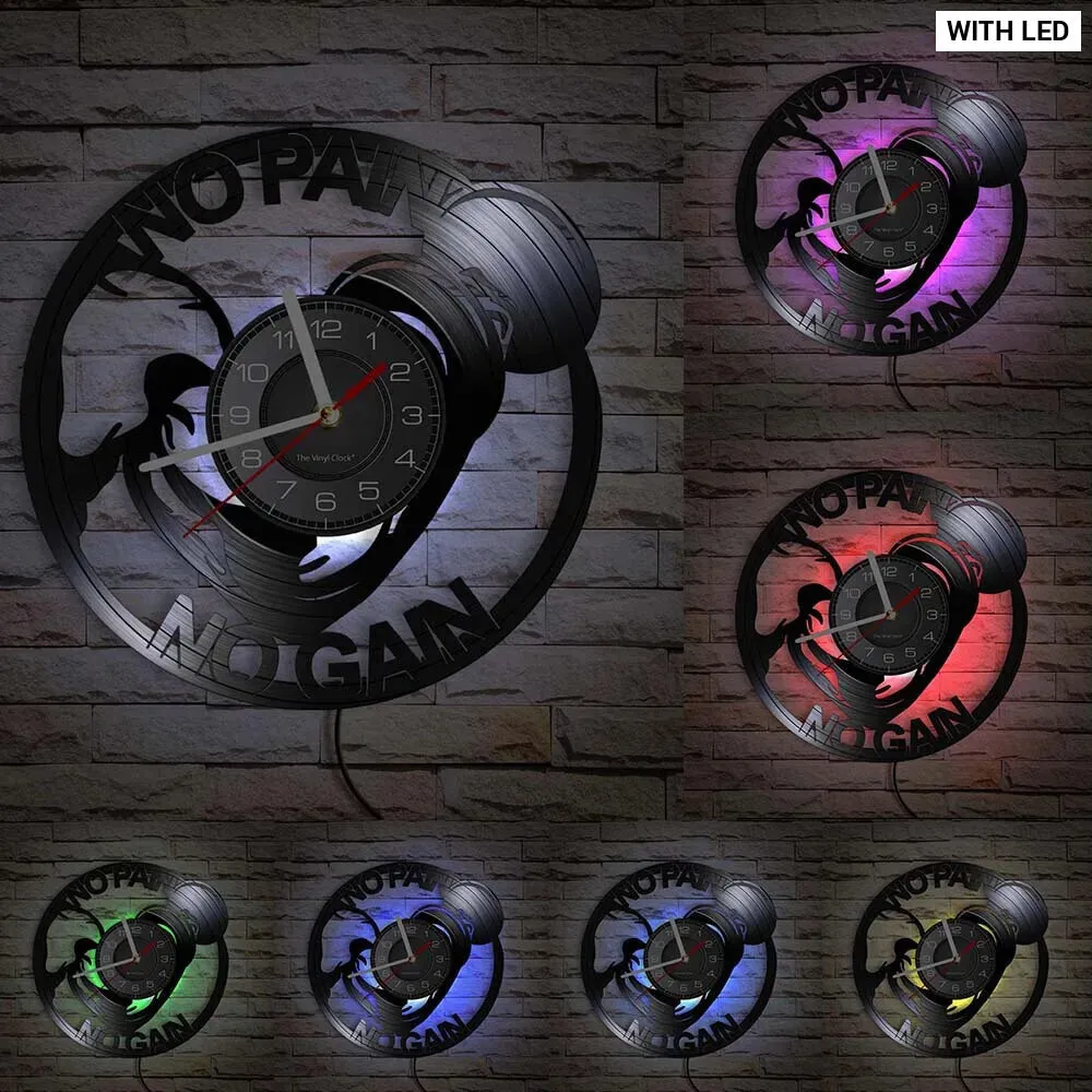 Fitness Vinyl Record Wall Clock