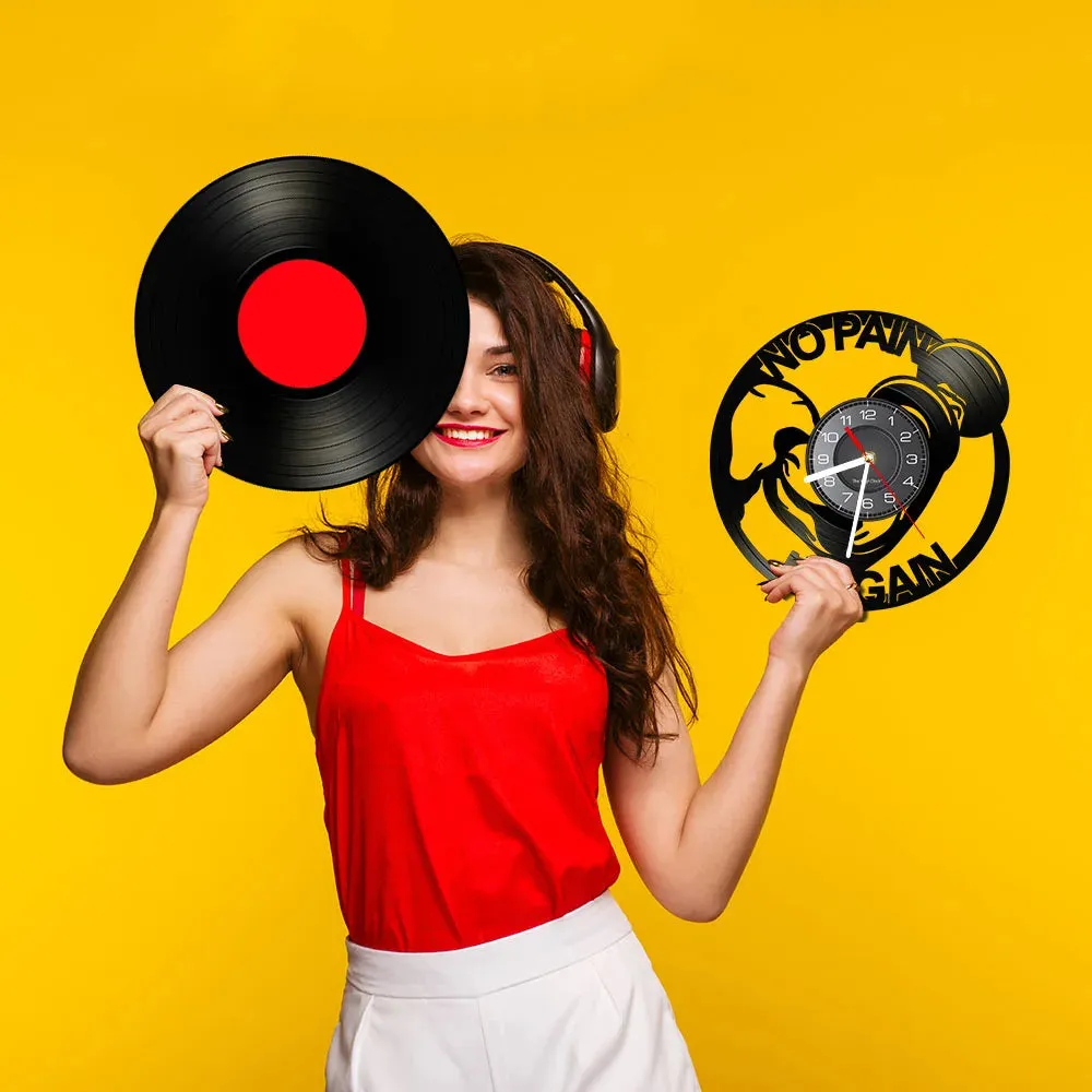 Fitness Vinyl Record Wall Clock