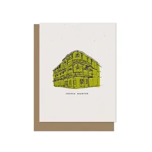 French Quarter Contour Illustration Blank Card