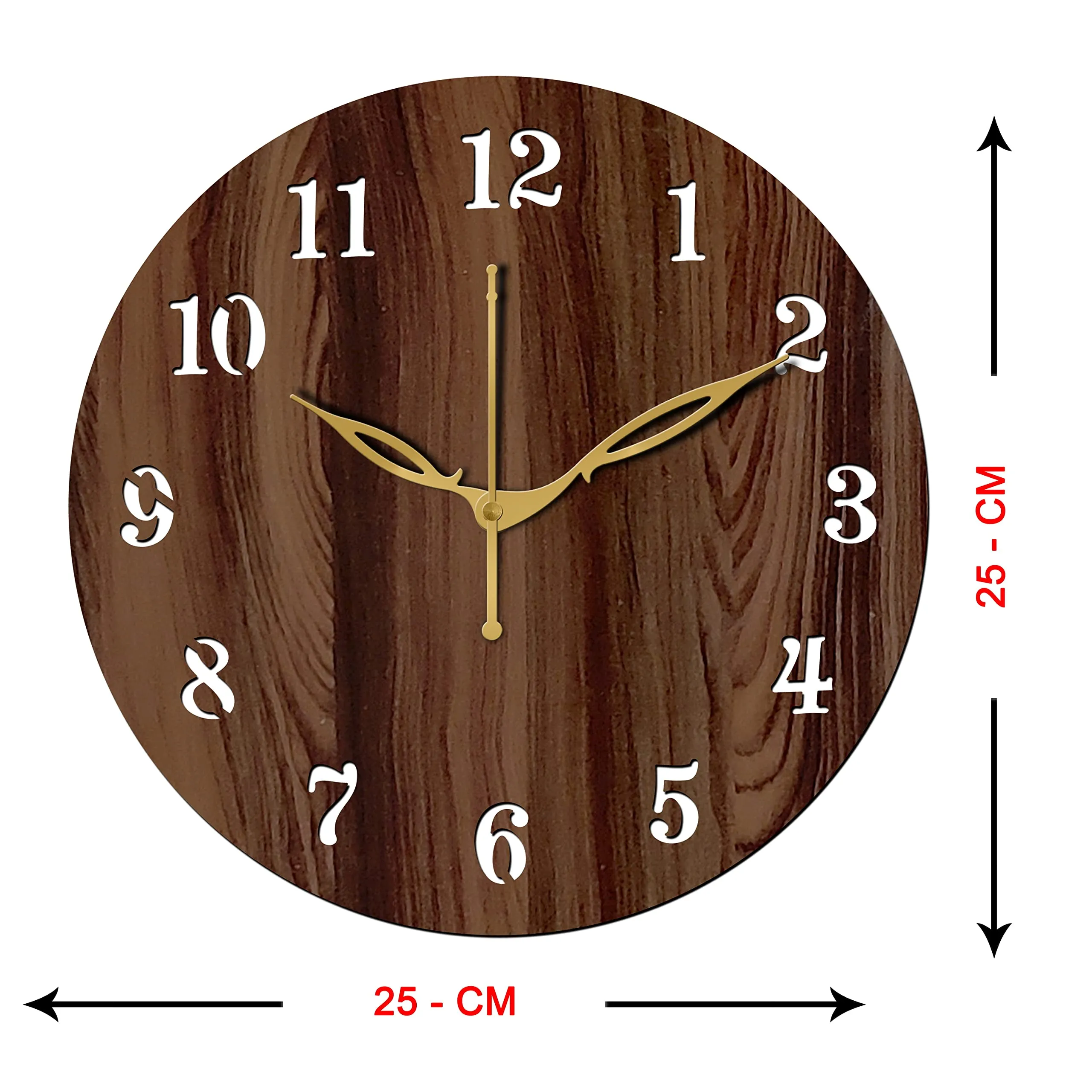 Freny Exim 10 Inches Antique Wooden Analog Wall Clock (Wenge, Small Size, 25Cm X 25Cm)-001