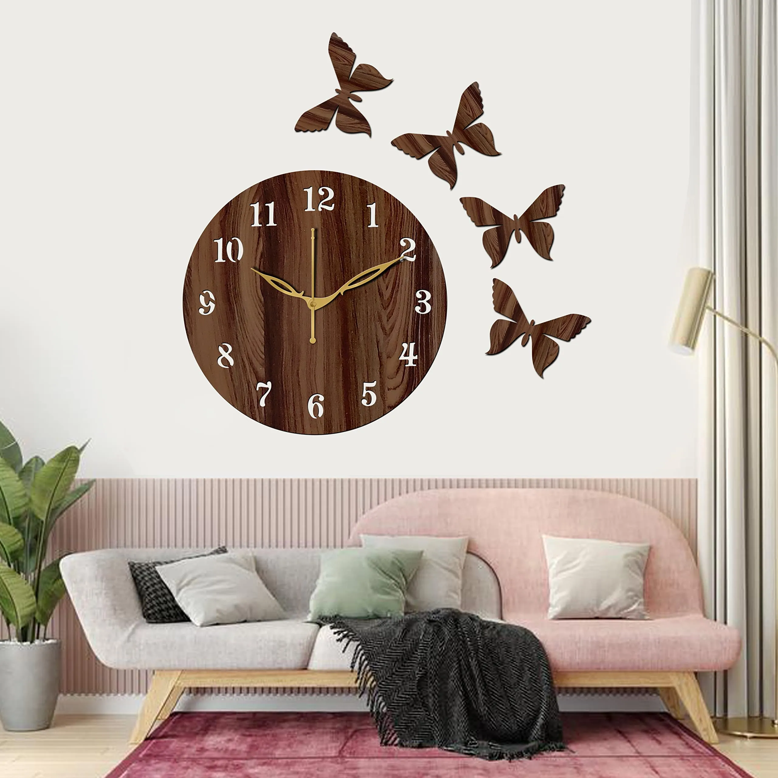 Freny Exim 10 Inches Antique Wooden Analog Wall Clock (Wenge, Small Size, 25Cm X 25Cm)-001