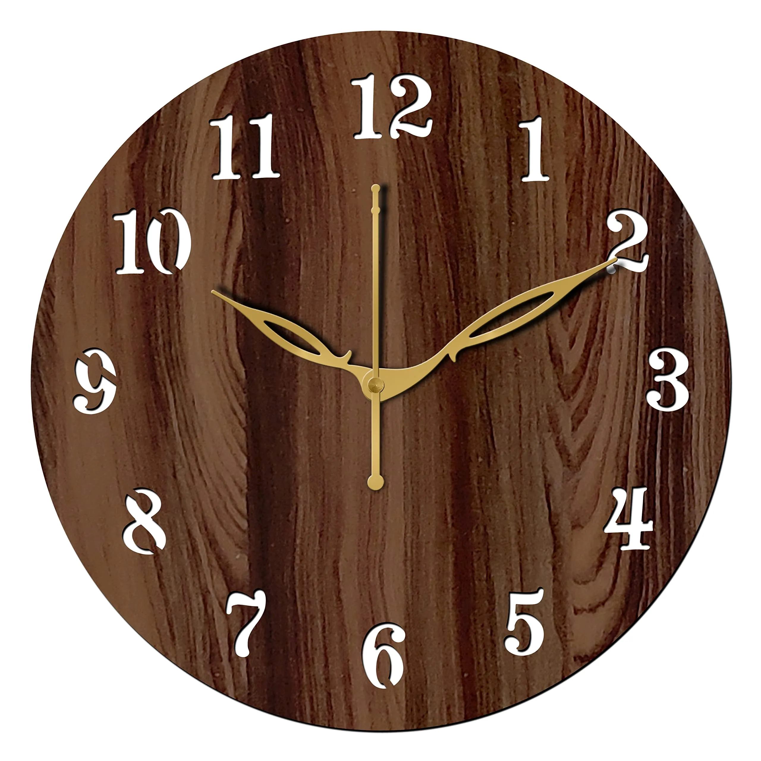 Freny Exim 10 Inches Antique Wooden Analog Wall Clock (Wenge, Small Size, 25Cm X 25Cm)-001