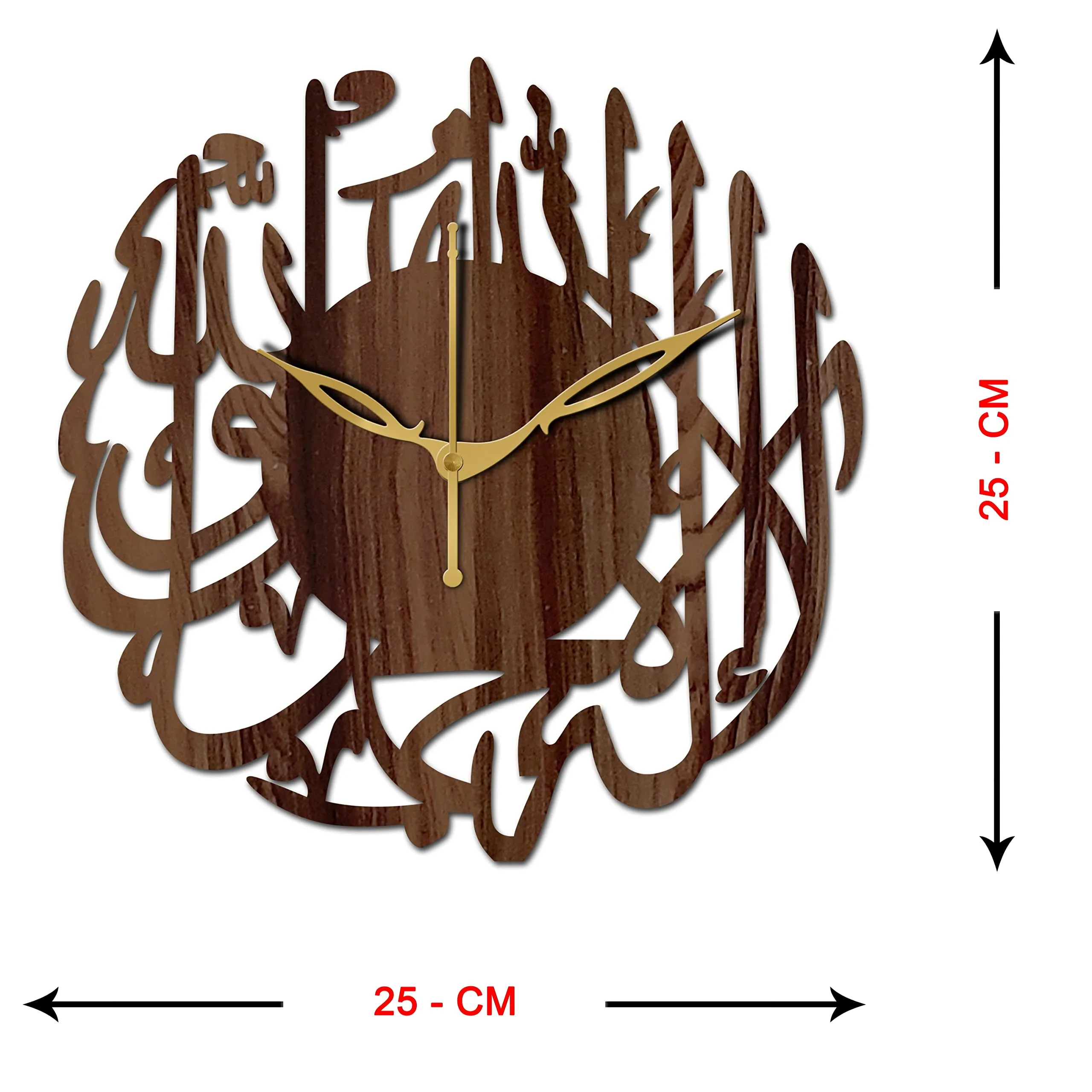 Freny Exim 10" Inch Wooden Wall Clock (Wenge, Small Size, 25cm x 25cm)-005