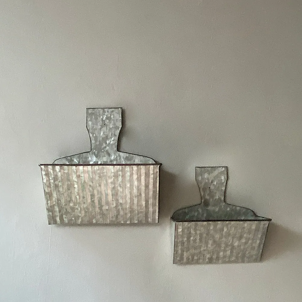 Galvanised Wall Planters (Set of2)