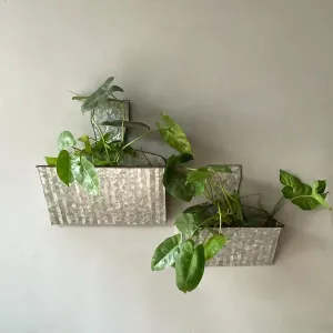 Galvanised Wall Planters (Set of2)