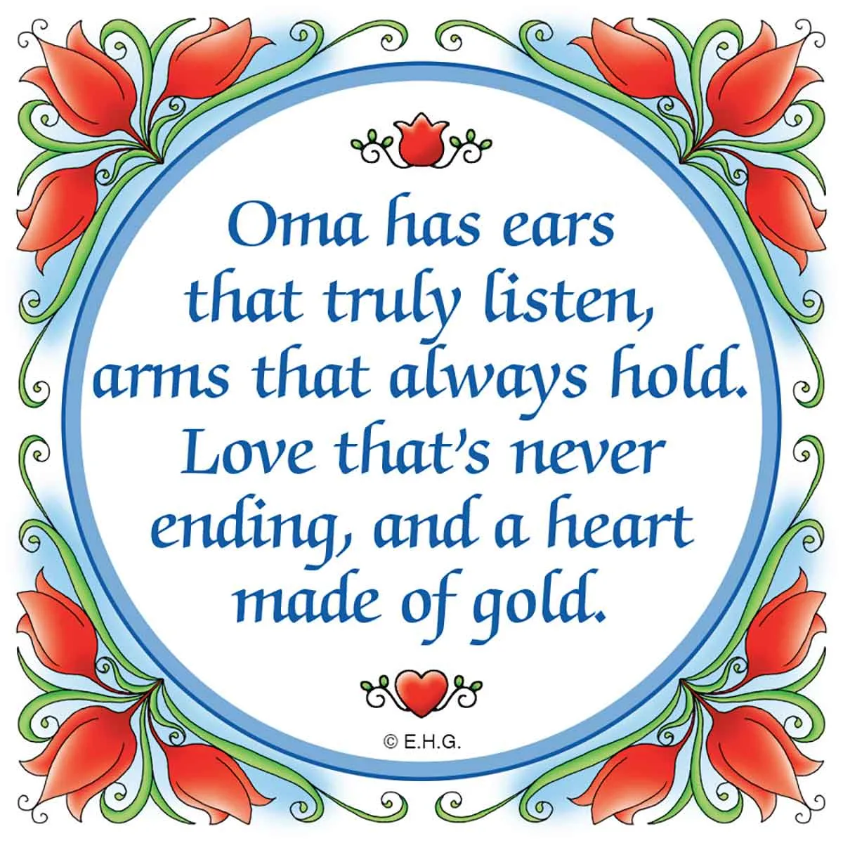 German for Oma Saying Tile Magnet