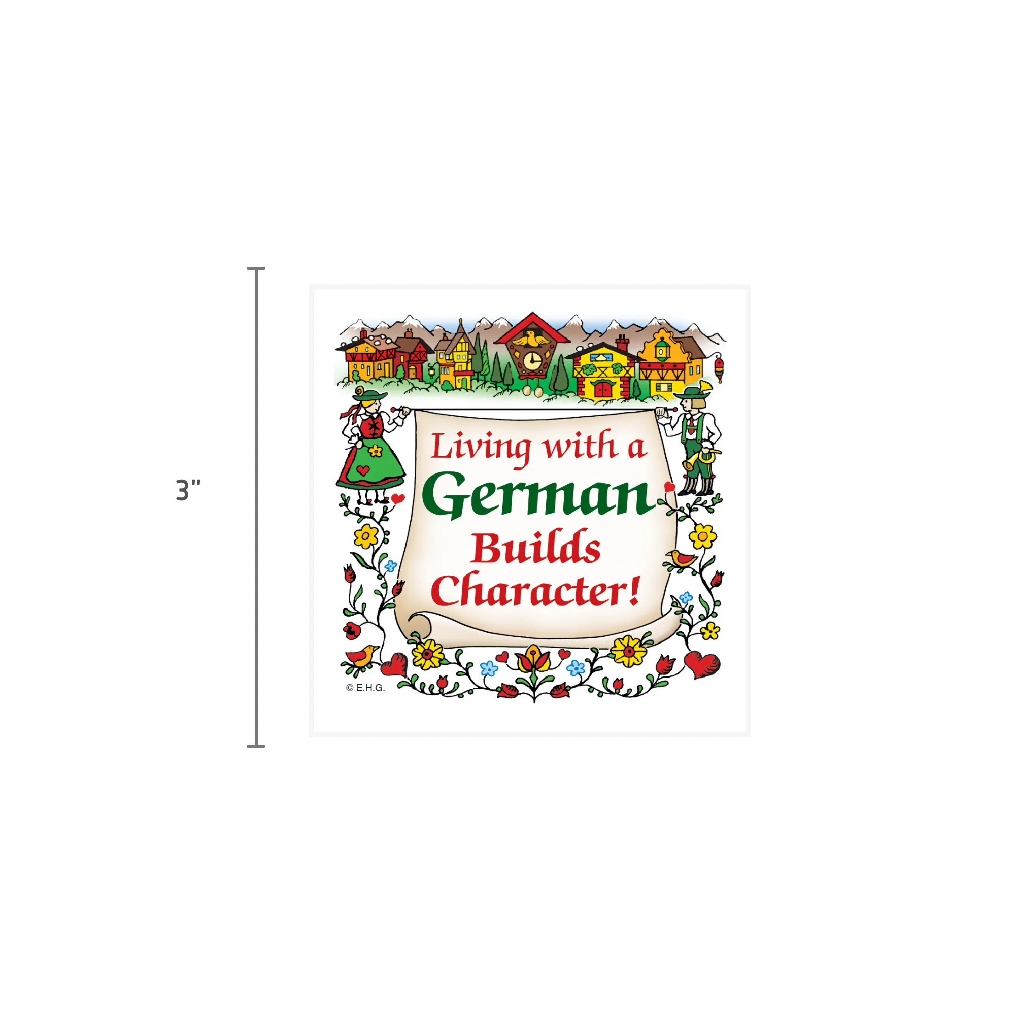 German Gift Idea Magnet (Living With A German)