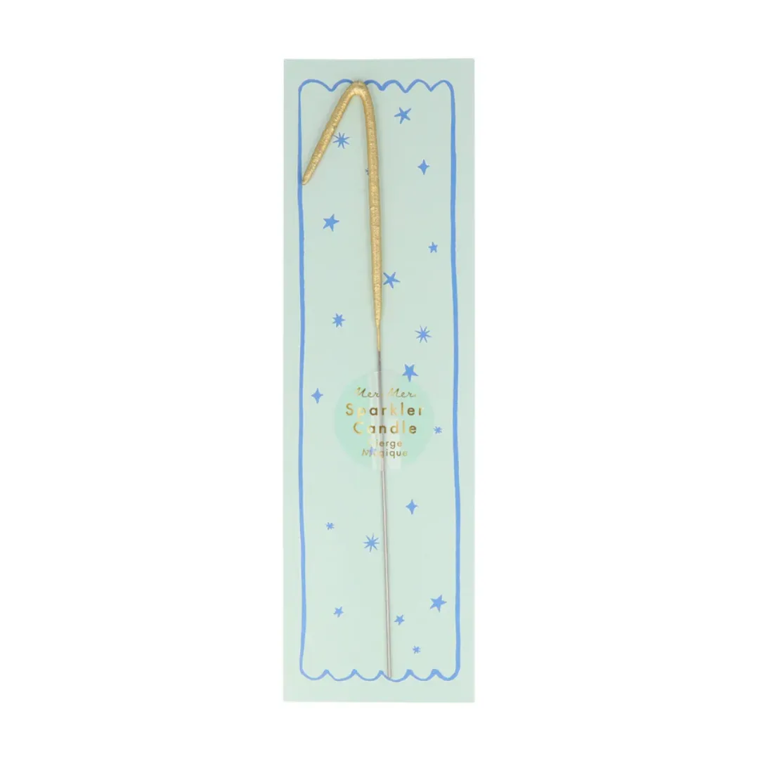 Gold Sparkler Number Candle by Meri Meri