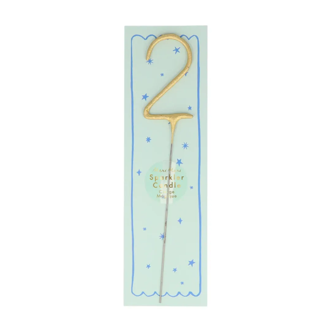 Gold Sparkler Number Candle by Meri Meri
