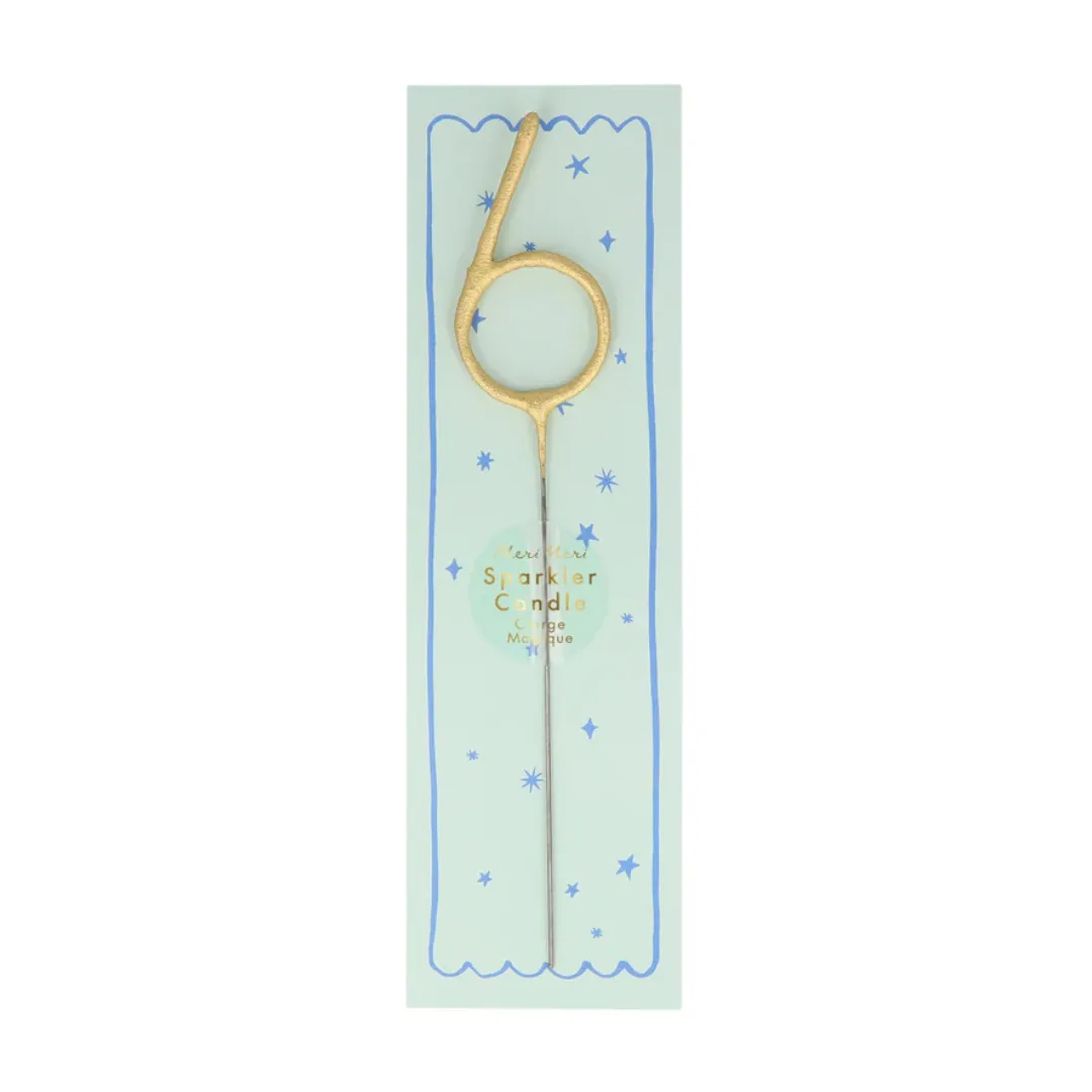 Gold Sparkler Number Candle by Meri Meri