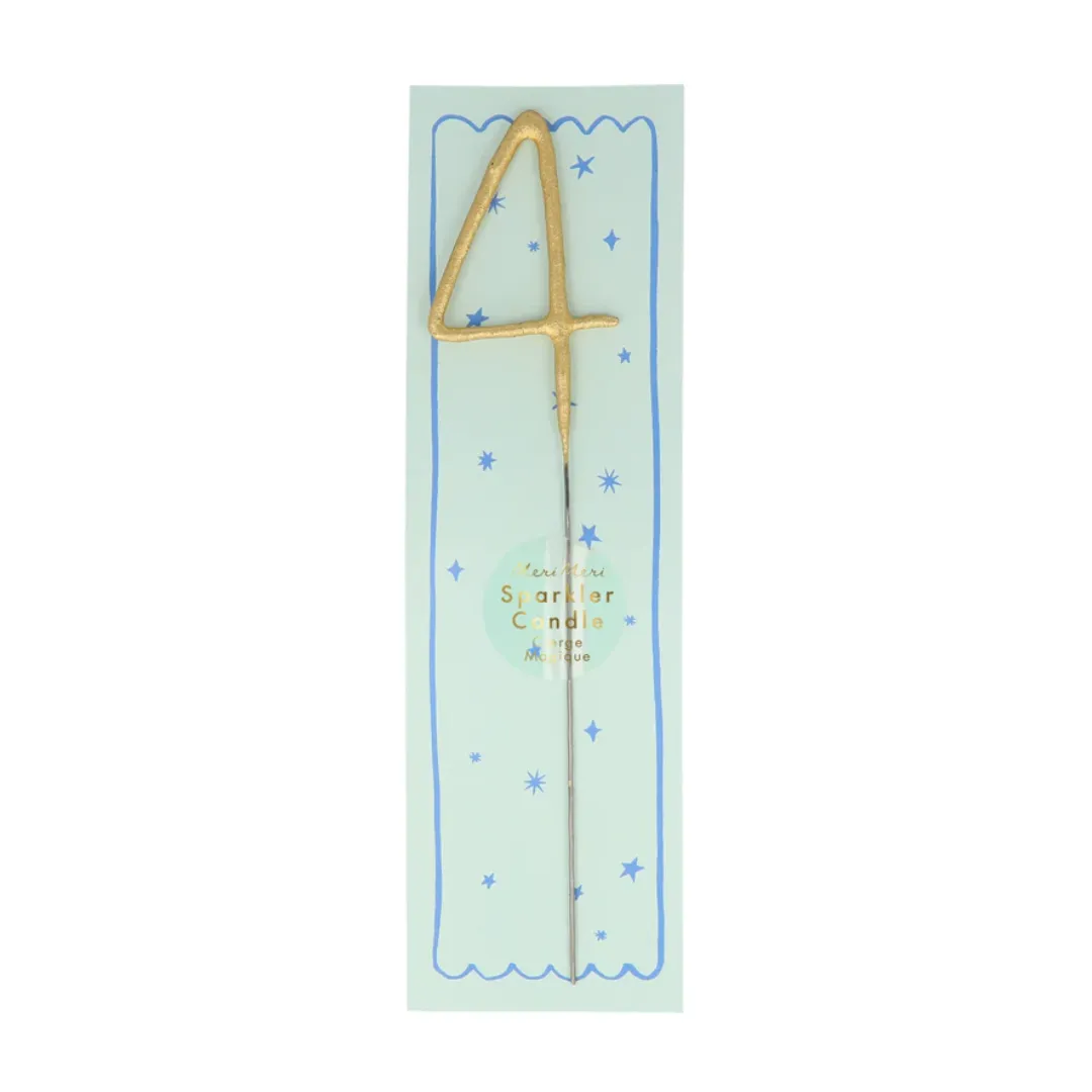 Gold Sparkler Number Candle by Meri Meri
