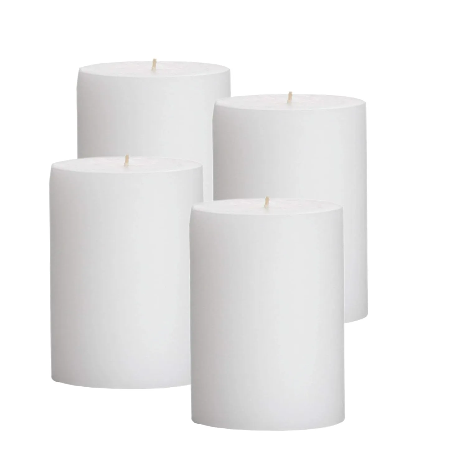 GOZZTOM Piller Candles Smoke Less for Party and Event Decoration Non-Scented White (2X2 Inch) - Pack of 4