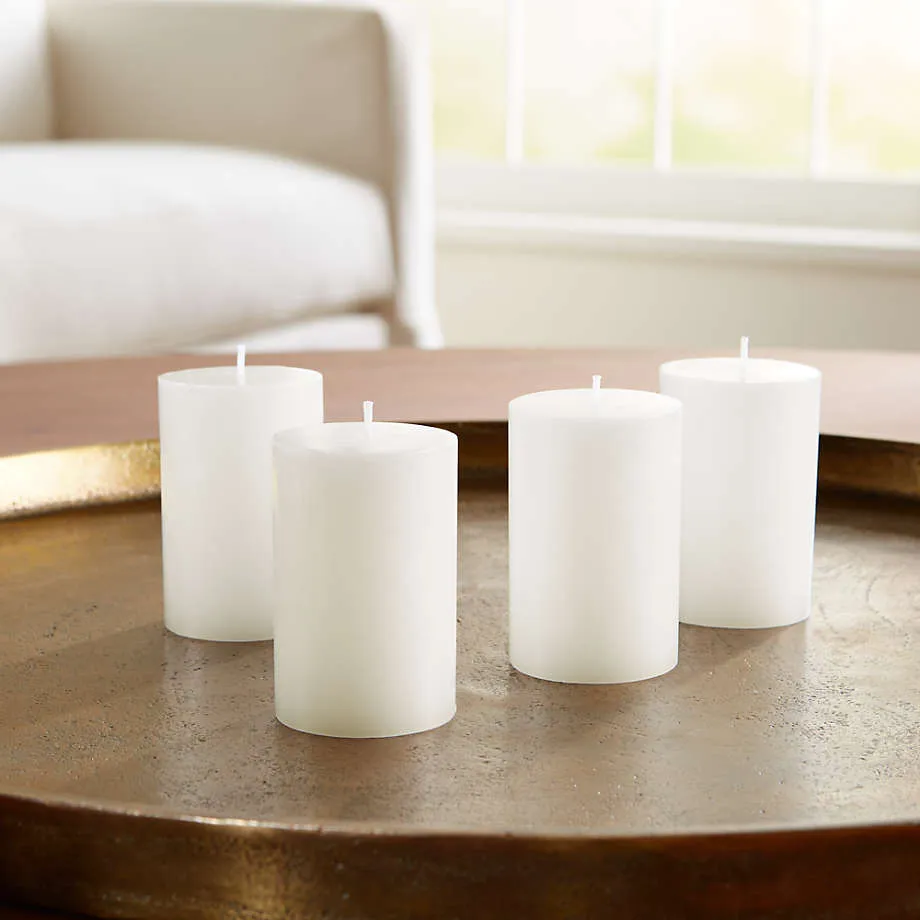 GOZZTOM Piller Candles Smoke Less for Party and Event Decoration Non-Scented White (2X2 Inch) - Pack of 4