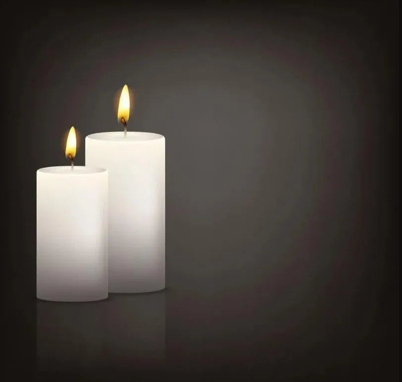 GOZZTOM Piller Candles Smoke Less for Party and Event Decoration Non-Scented White (2X2 Inch) - Pack of 4