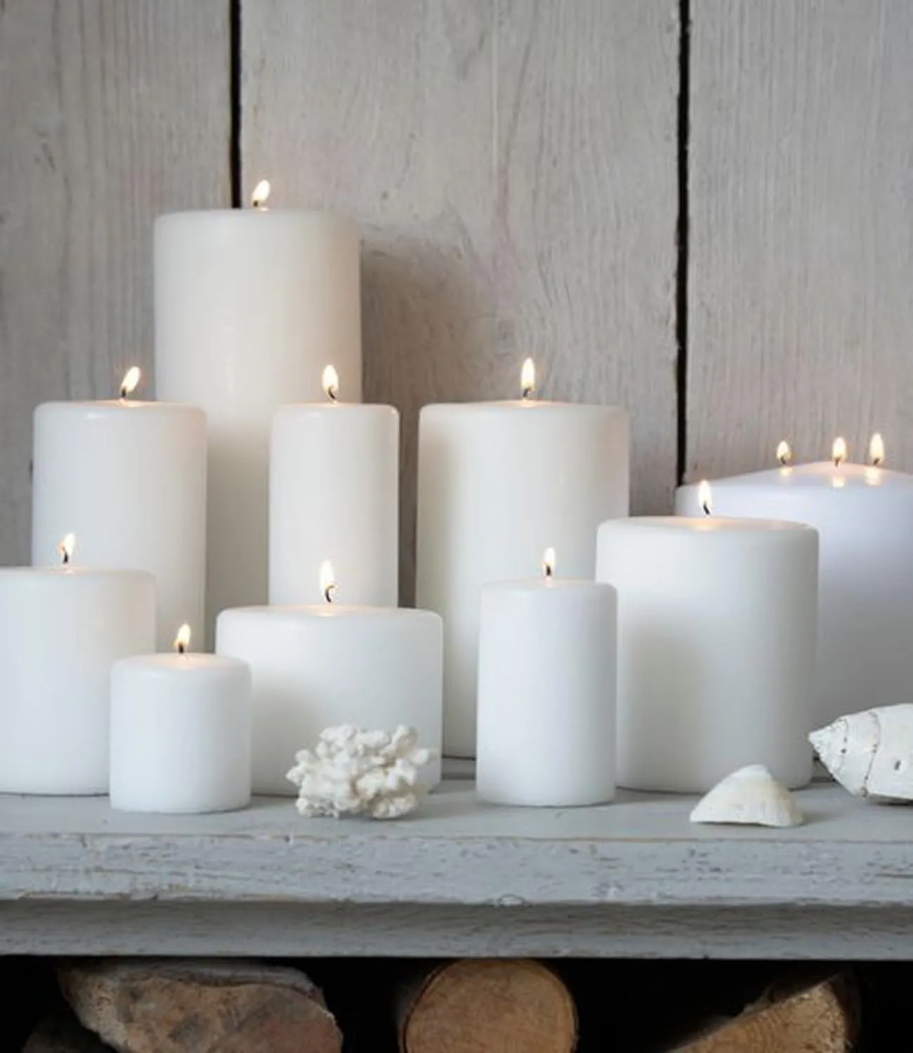 GOZZTOM Piller Candles Smoke Less for Party and Event Decoration Non-Scented White (2X2 Inch) - Pack of 4