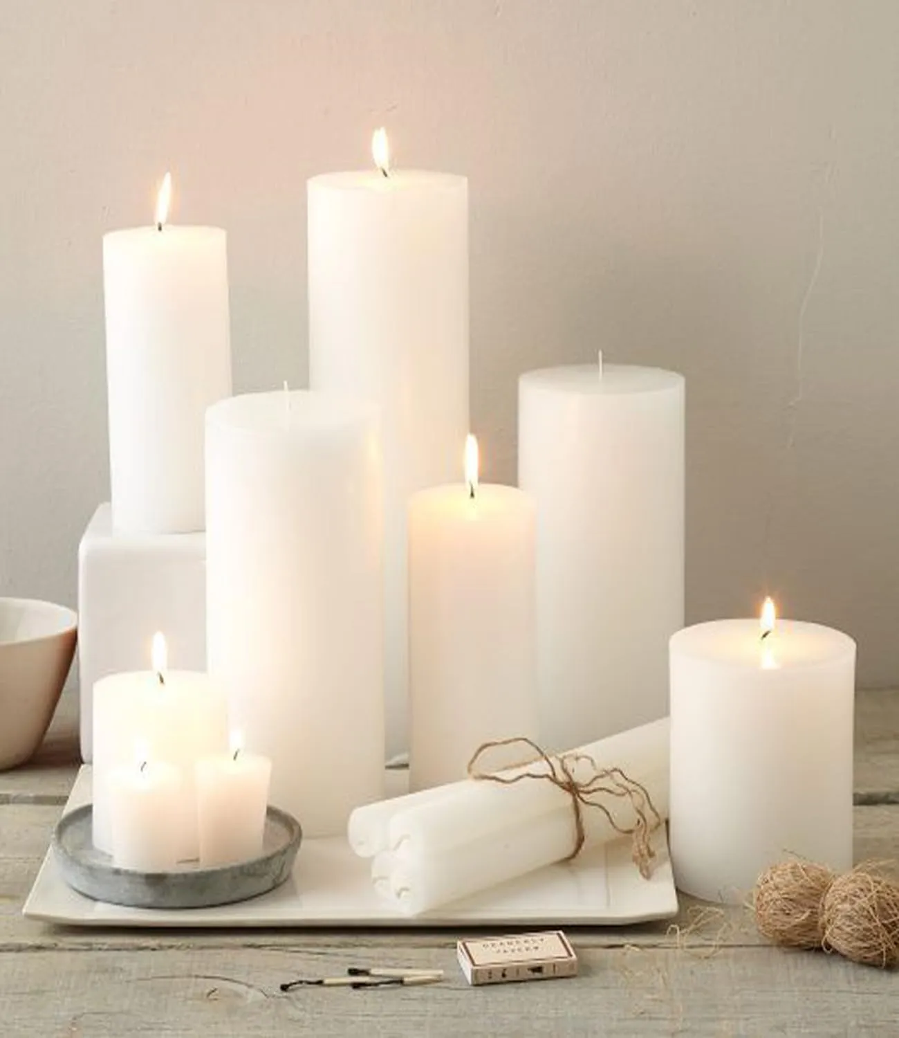 GOZZTOM Piller Candles Smoke Less for Party and Event Decoration Non-Scented White (2X2 Inch) - Pack of 4
