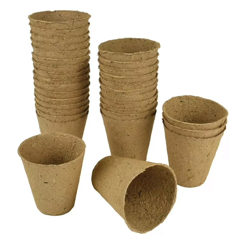 Gro-Sure 8cm Round Fibre Pots (Pack of 48)