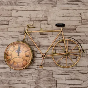 GUNENDRA Handicrafts Retro Vintage Style Bicycle Desk & Shelf Clock Modern Home Office Decoration Tabletop and Wall Hanging Display Ornament