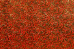 Italian Letterpress Marble Scarlet/Gold