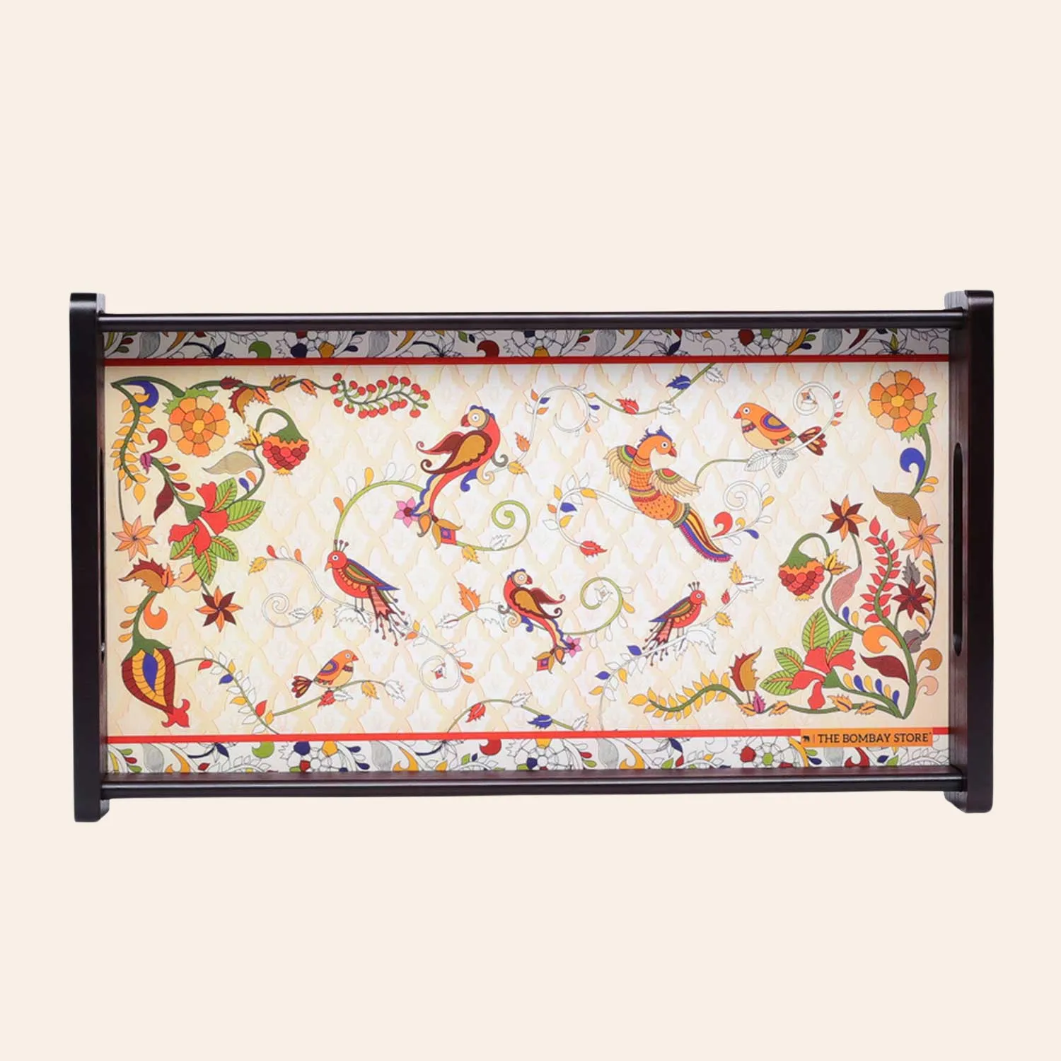 Kalamkari Rectangle Small Tray with Matte Finish