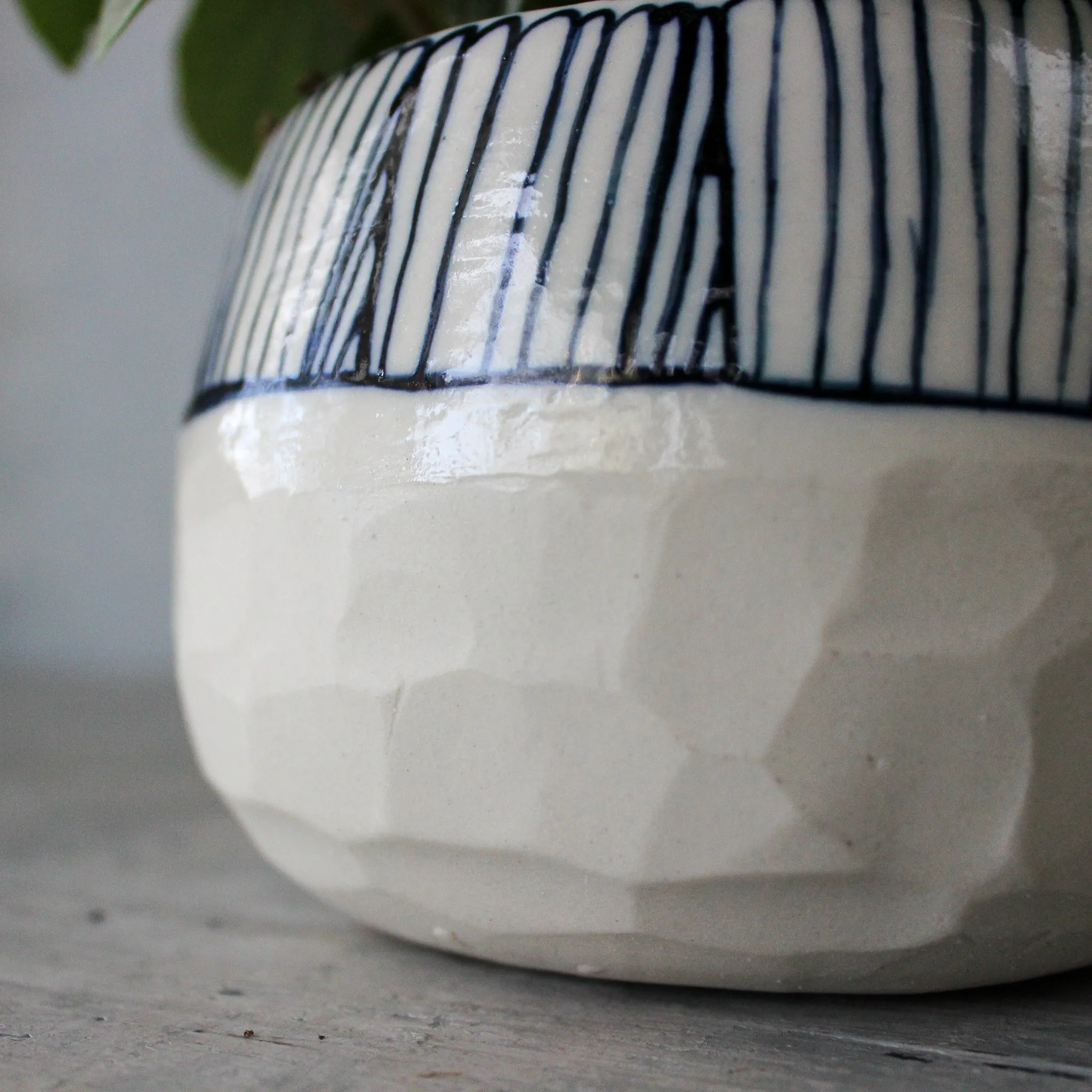 Large Ceramic Planters Blue Detail
