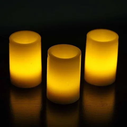 LED Votive Tea Light Candles Wedding Home Spa Party Venue Decor - 3/pk
