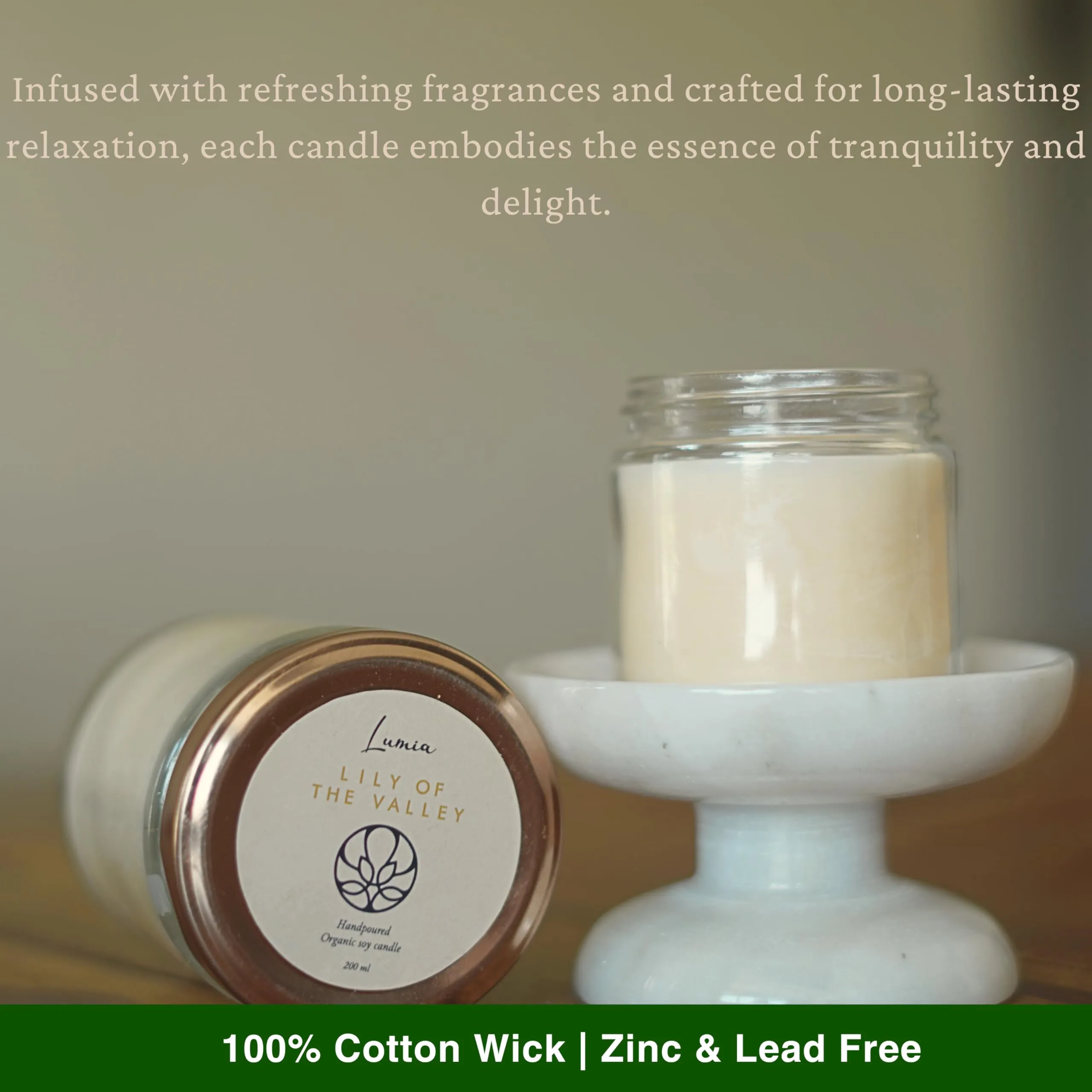 LUMIA Set of 5 Organic Scented Soy Wax Candles for Bedroom and Home | Aromatherapy | Perfect Home Gift | Eco-Friendly | Vegan | Non-Toxic | Phthalate-Free | Long-Lasting | Pack of 5 | 165 grams Each