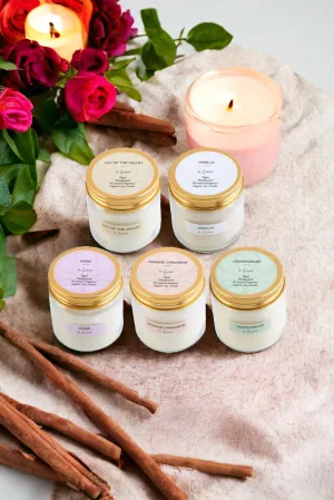 LUMIA Set of 5 Organic Scented Soy Wax Candles for Bedroom and Home | Aromatherapy | Perfect Home Gift | Eco-Friendly | Vegan | Non-Toxic | Phthalate-Free | Long-Lasting | Pack of 5 | 165 grams Each