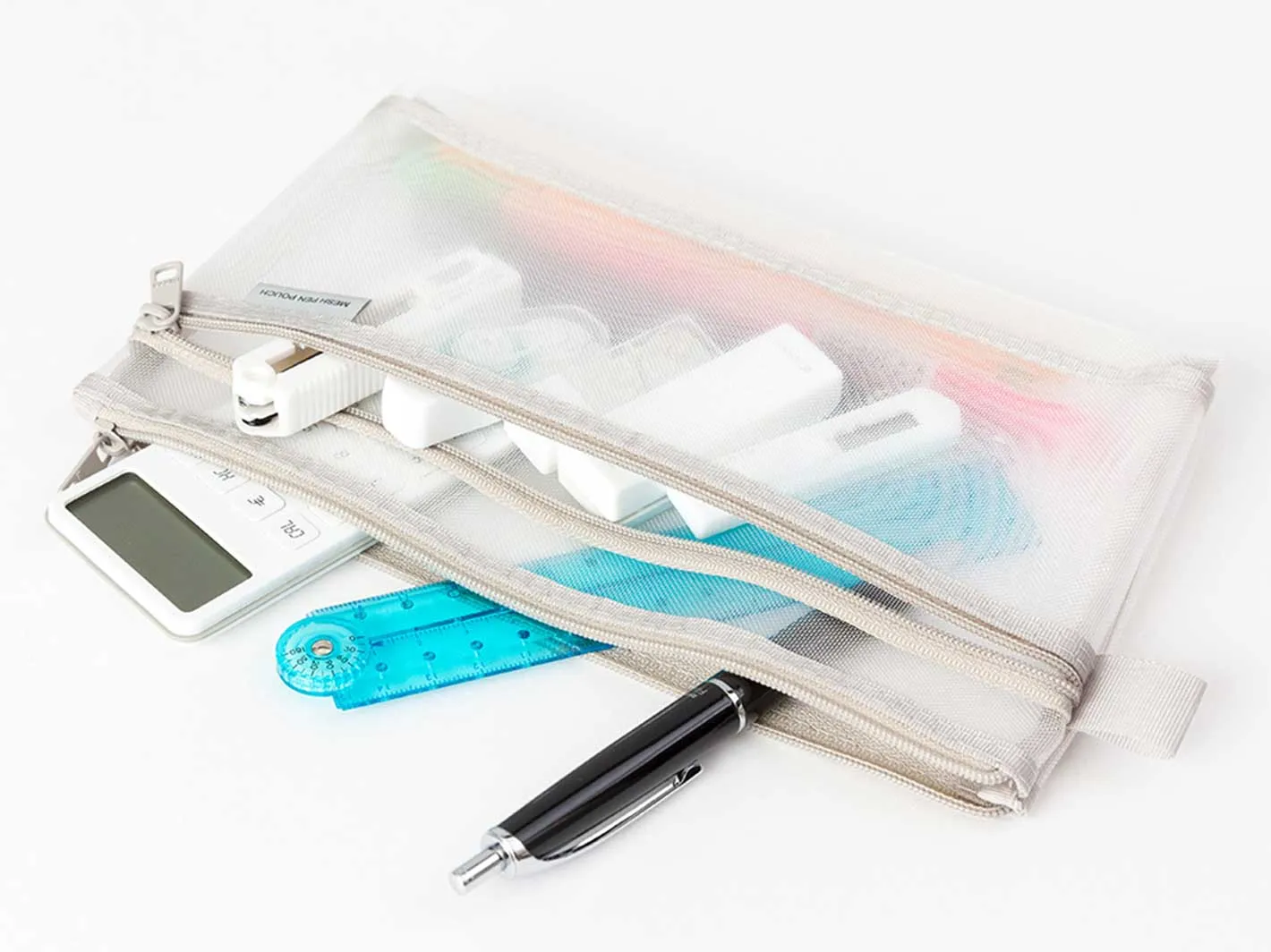 Mesh Pen Pouch Grey