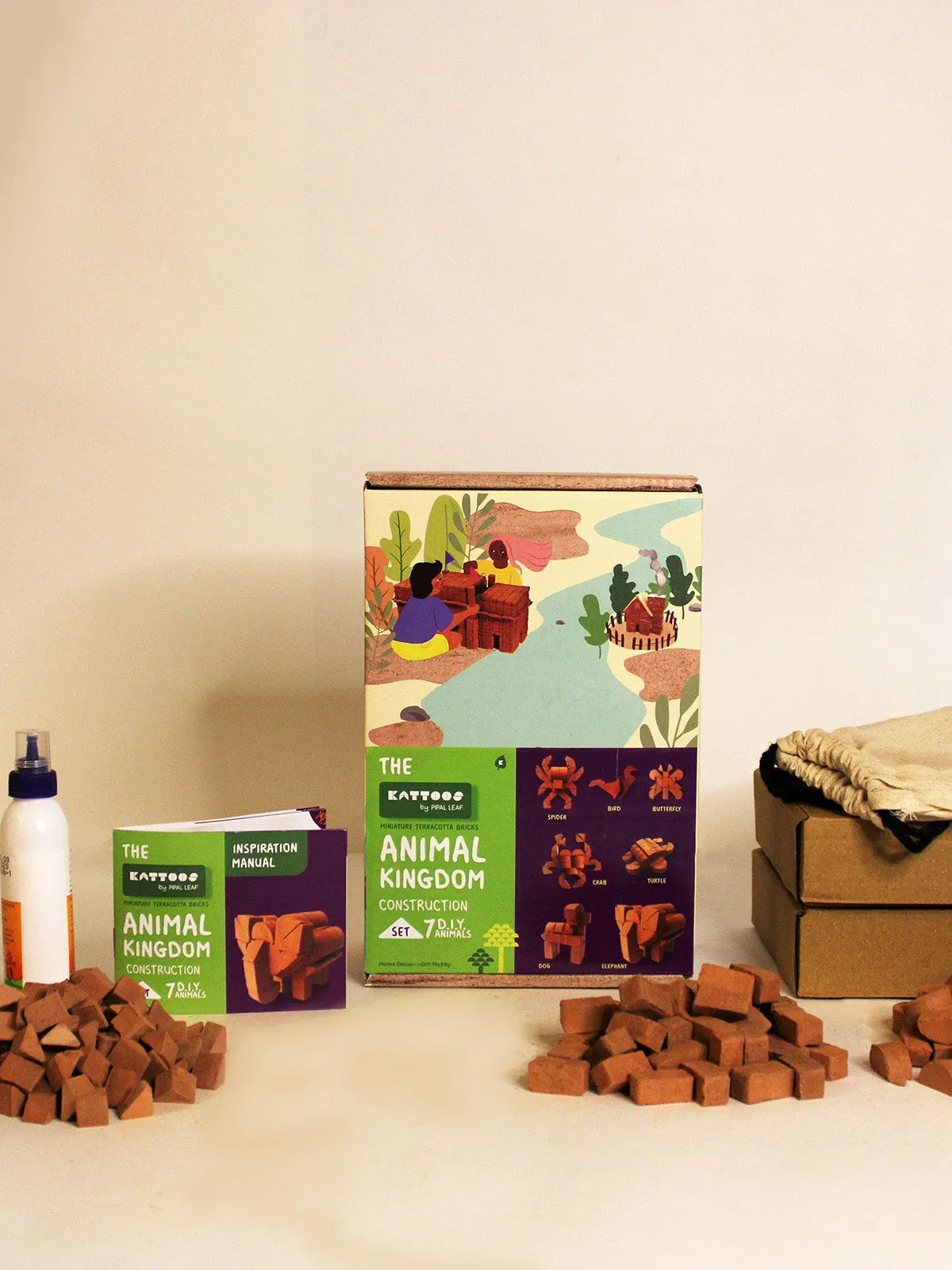 Miniature Terracotta Bricks 7 D.I.Y. Animal Kingdom Construction Set