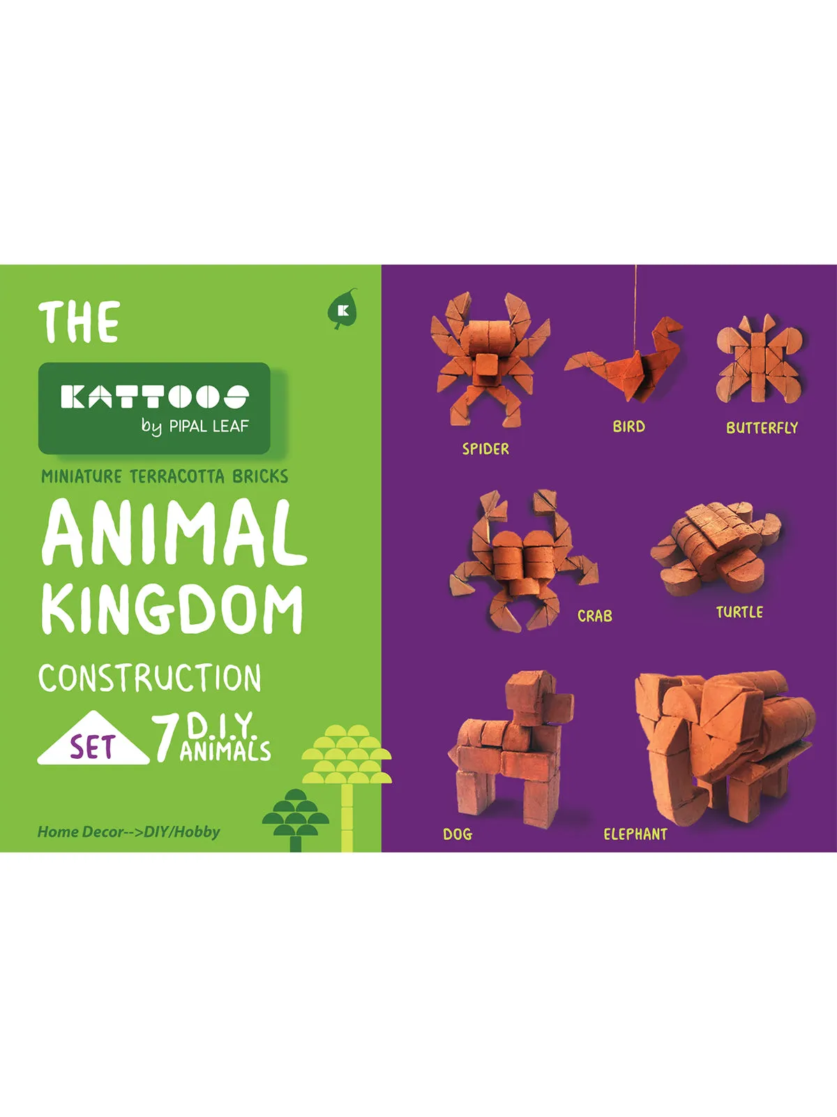 Miniature Terracotta Bricks 7 D.I.Y. Animal Kingdom Construction Set