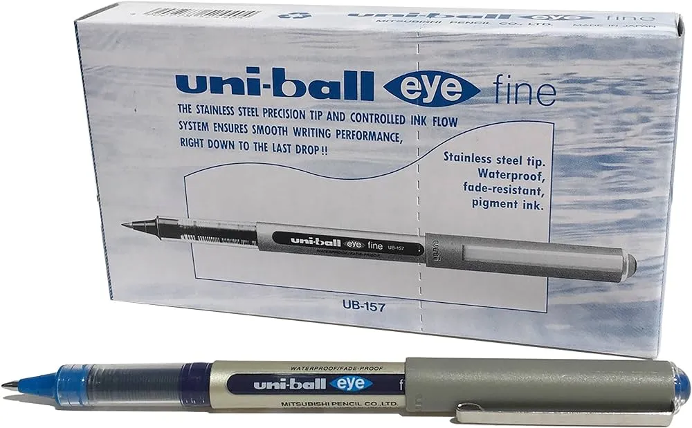 Mitsubishi Eye Needle Roller Pen 0.7mm Blue / Black Pack