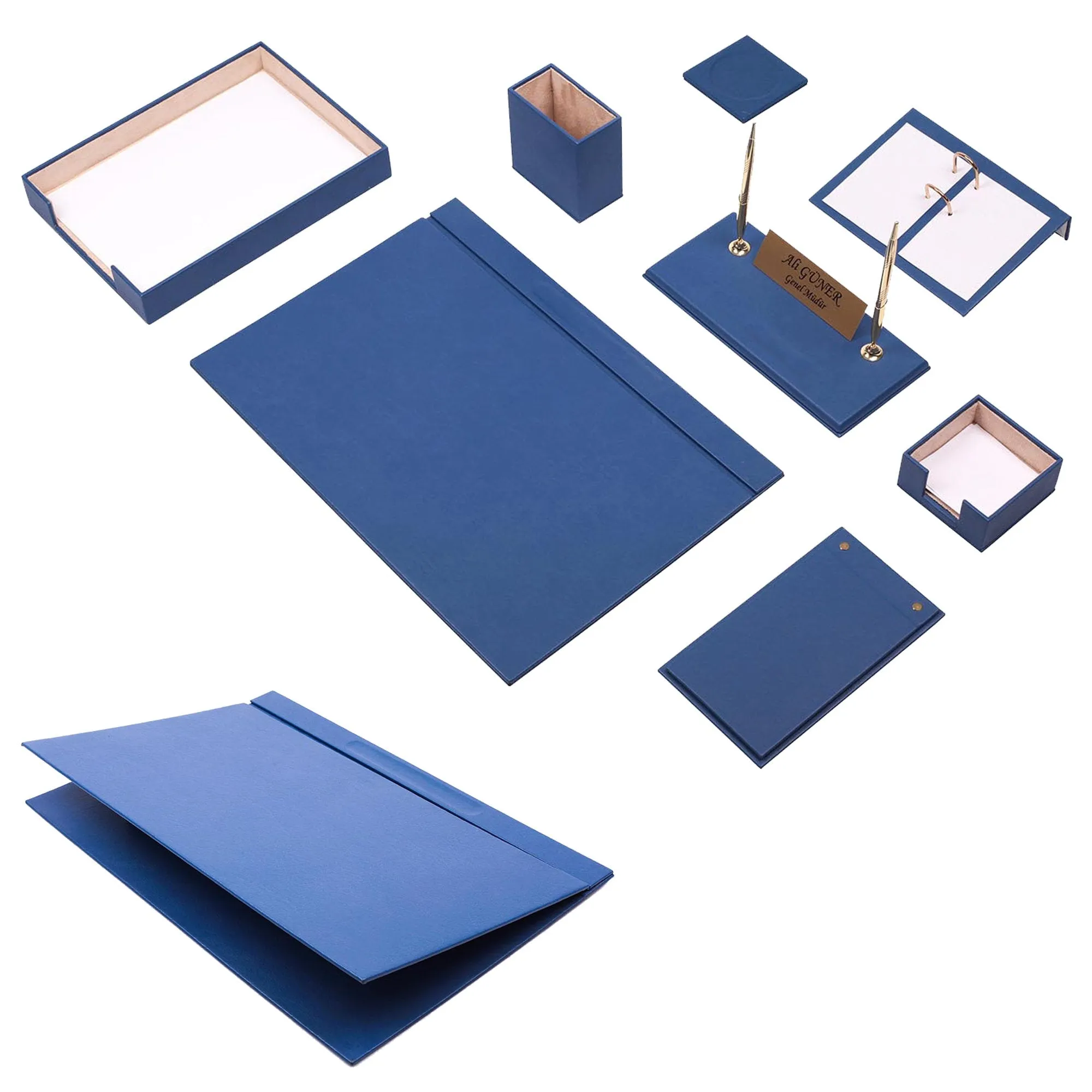 MOOG Leather Desk Set - Single Document Tray- White - 10 PCS
