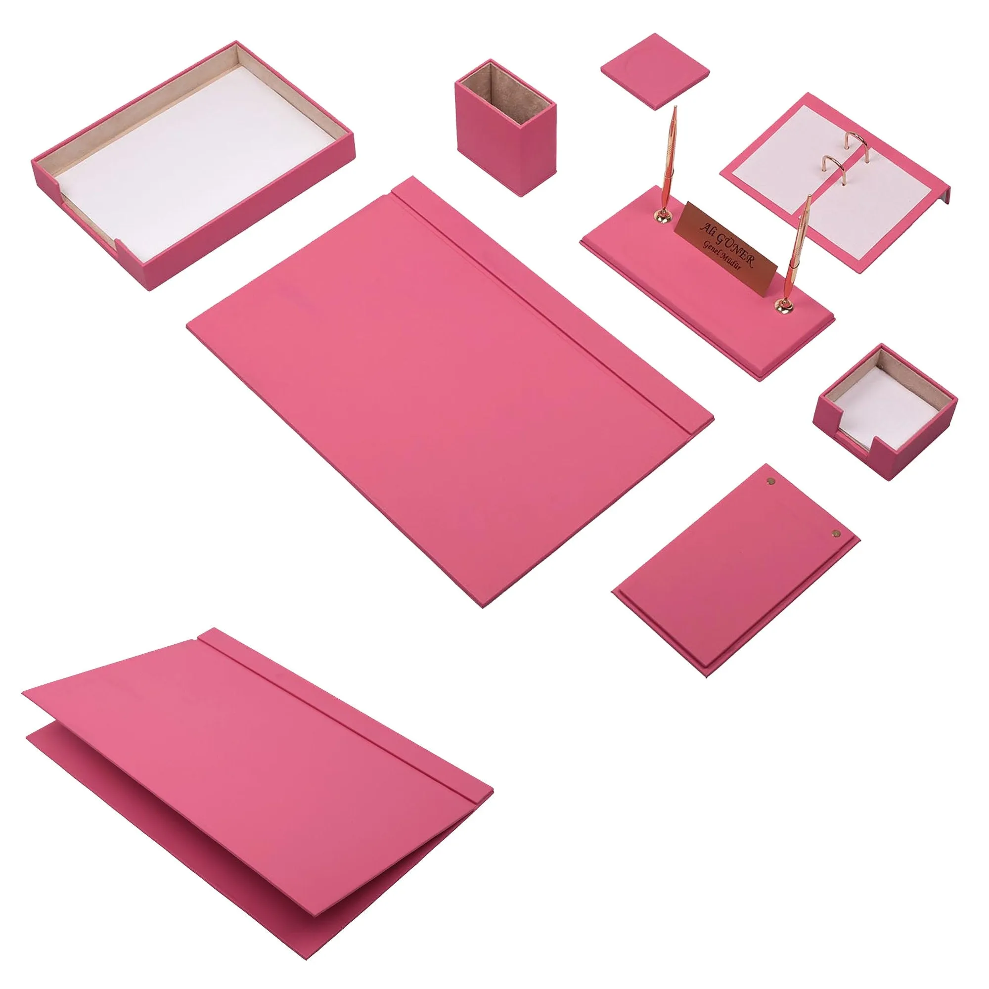 MOOG Leather Desk Set - Single Document Tray- White - 10 PCS