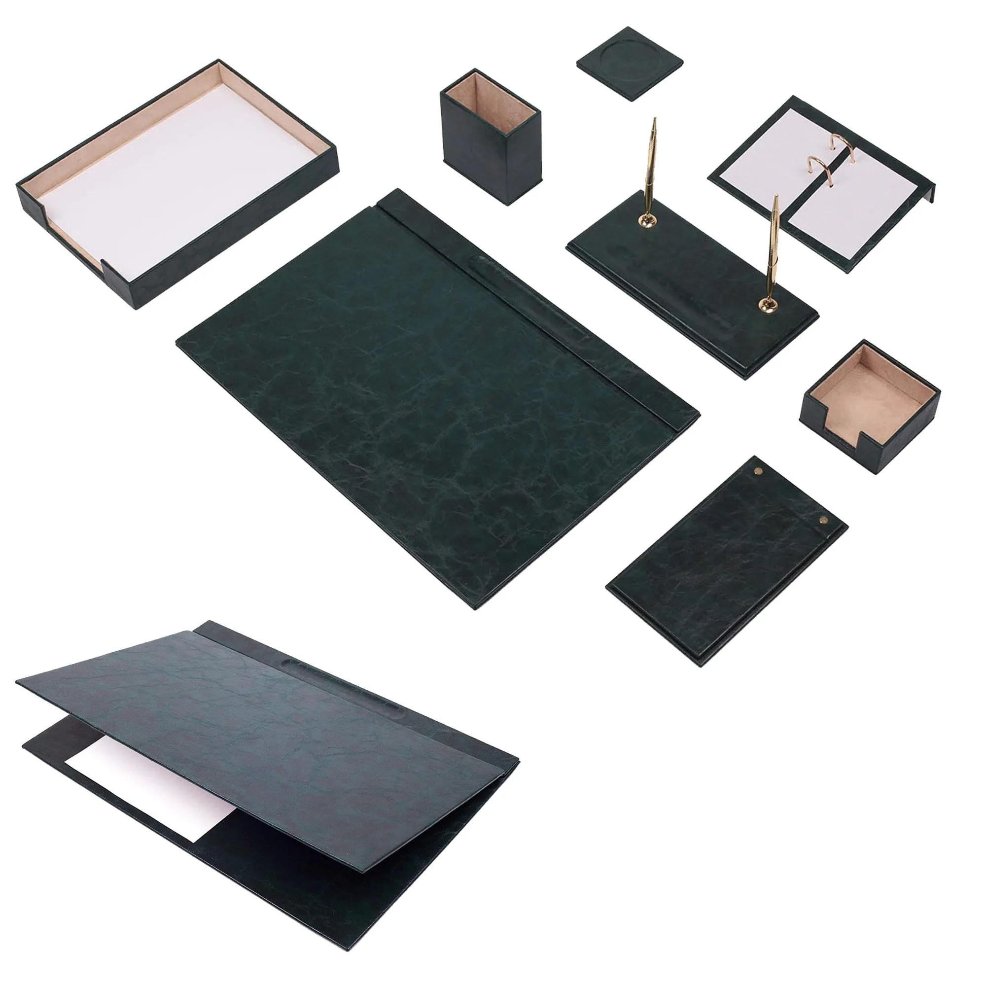MOOG Leather Desk Set - Single Document Tray- White - 10 PCS