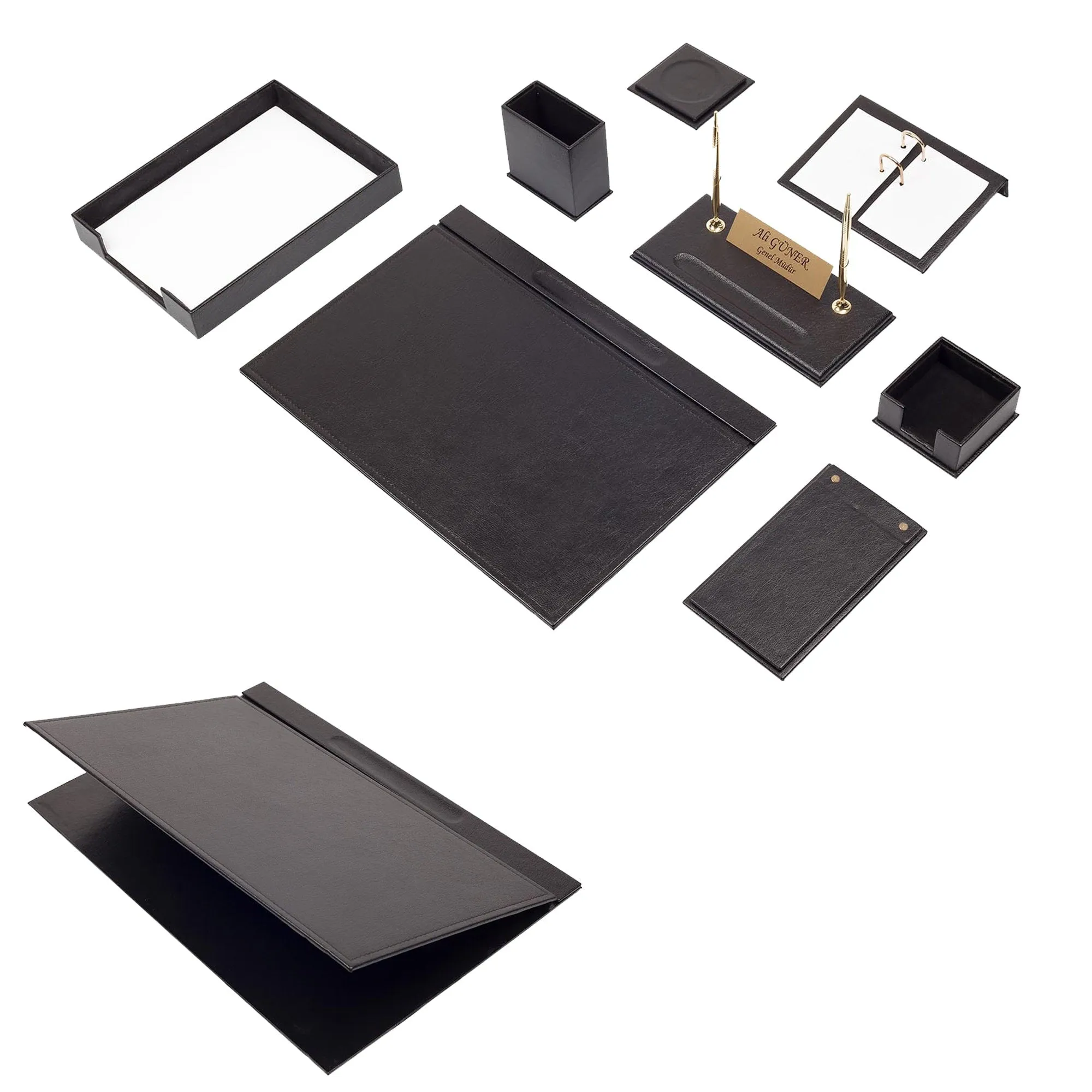 MOOG Leather Desk Set - Single Document Tray- White - 10 PCS