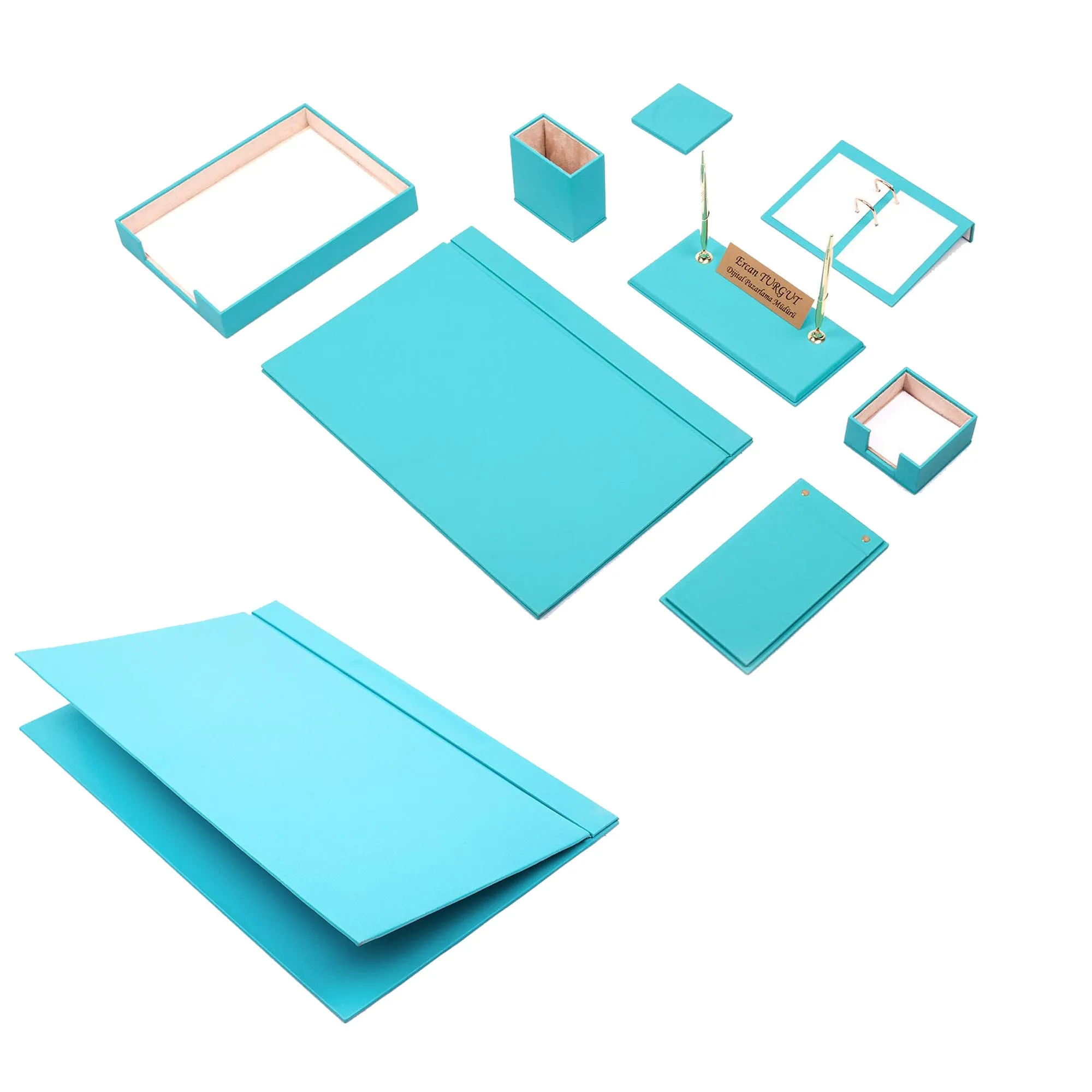MOOG Leather Desk Set - Single Document Tray- White - 10 PCS